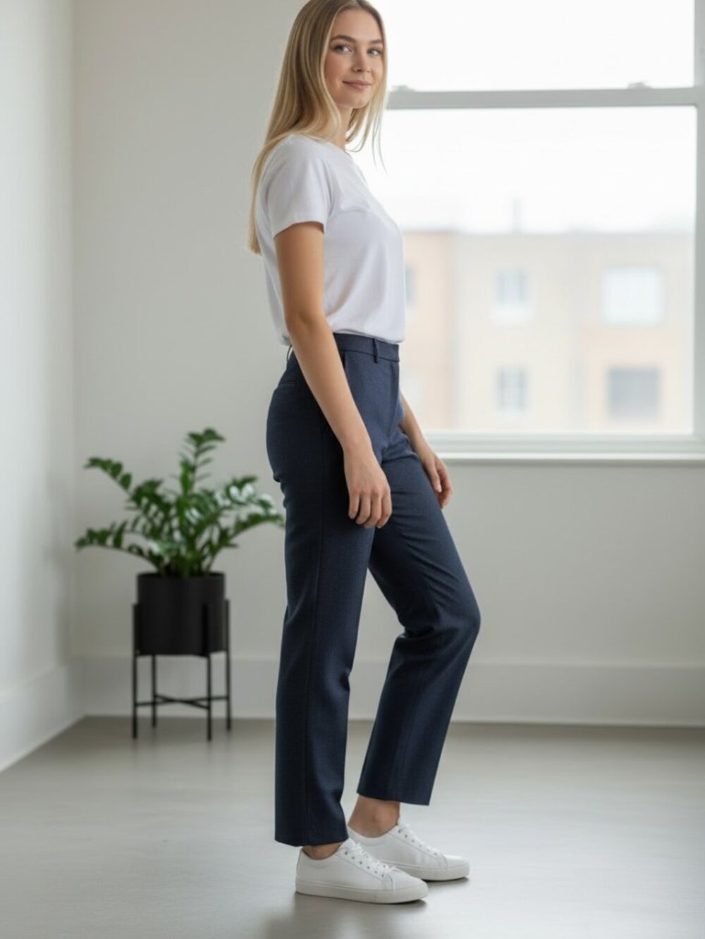 Halogen Straight Leg Dress Jeans in Dark Denim